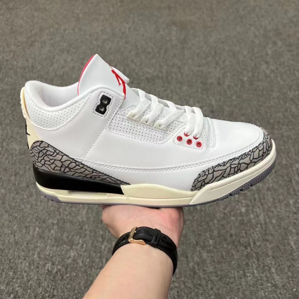 Men's Running weapon Air Jordan 3 White/Black Shoes 086 Men's Running weapon Air Jordan 3 White/Black Shoes 086